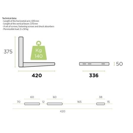 electriQ Air Conditioner Wall Mount Brackets - Up to 90kg - 9000-24000 BTU