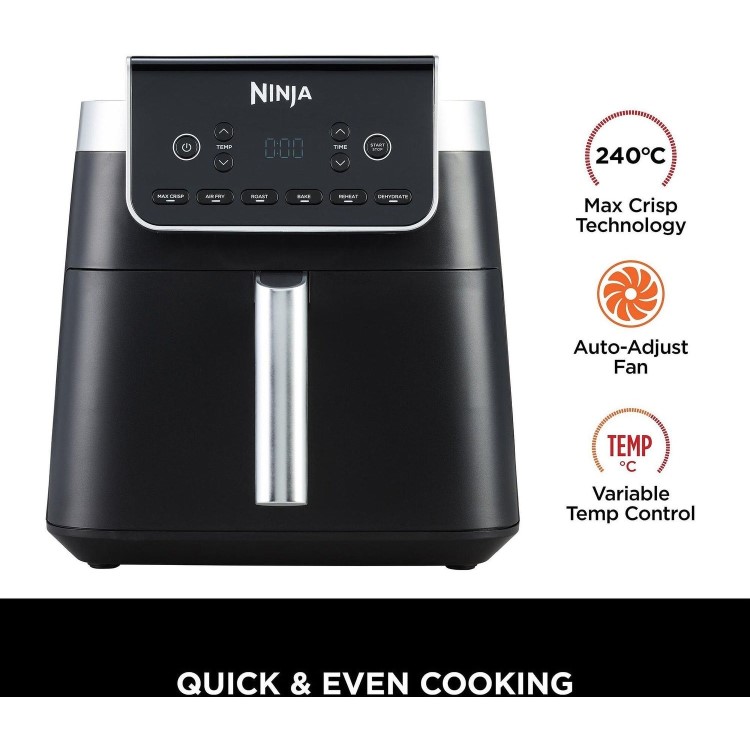 Ninja AF180UK 6.2L Max Pro Air Fryer - Black