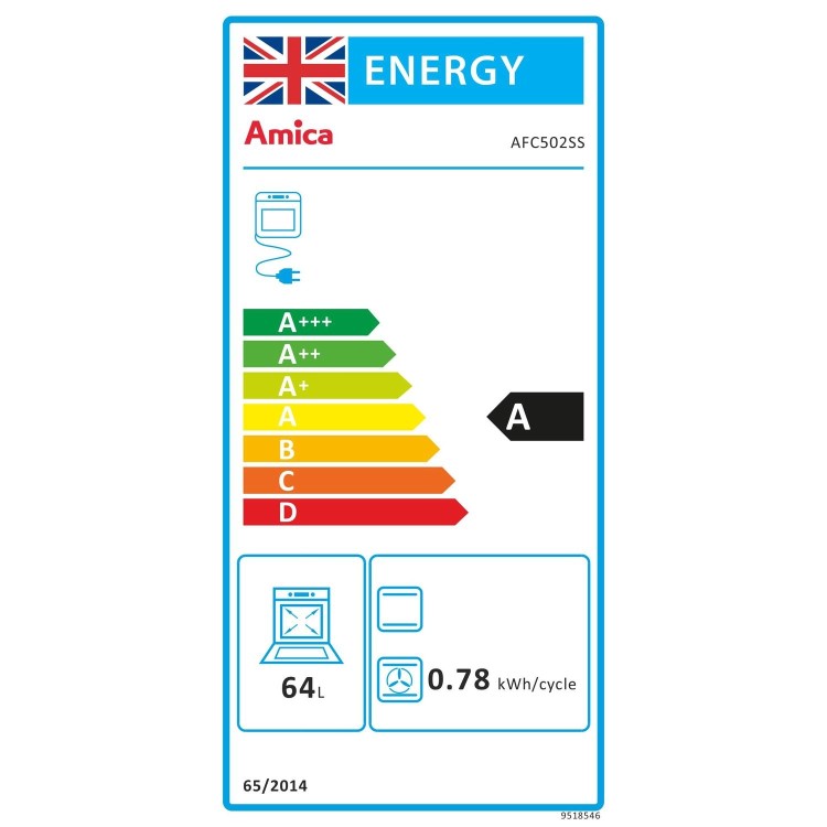 Refurbished Amica AFC502SS 50cm Electric Cooker Silver