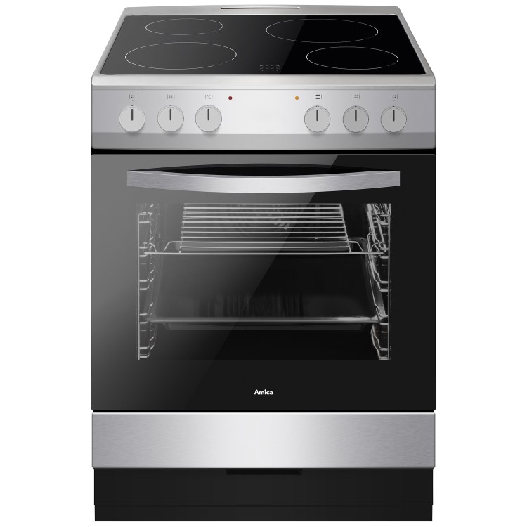 Amica 60cm Electric Cooker - Silver