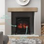 GRADE A2 - AmberGlo Large Electric Stove Fire in Black with Double Doors & Log Fuel Bed