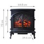 GRADE A2 - AmberGlo Large Electric Stove Fire in Black with Double Doors & Log Fuel Bed