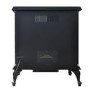 GRADE A2 - AmberGlo Large Electric Stove Fire in Black with Double Doors & Log Fuel Bed