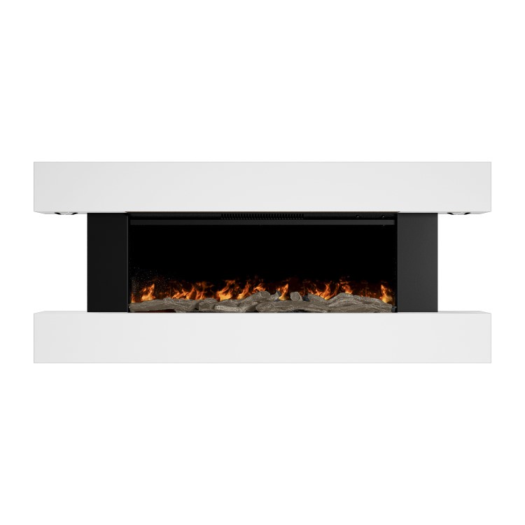 White 52inch WiFi Enabled Wall Mounted Electric Fireplace - AmberGlo