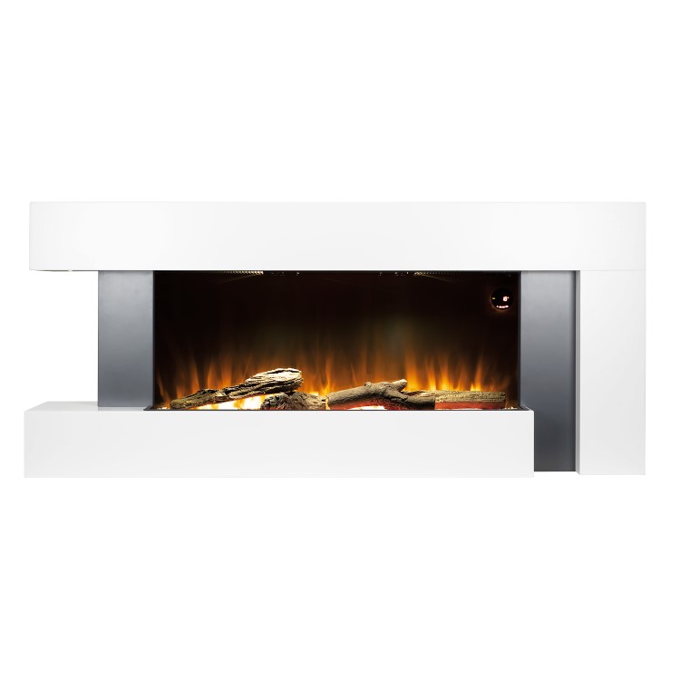 White 52inch Wall Mounted Electric Fireplace - AmberGlo