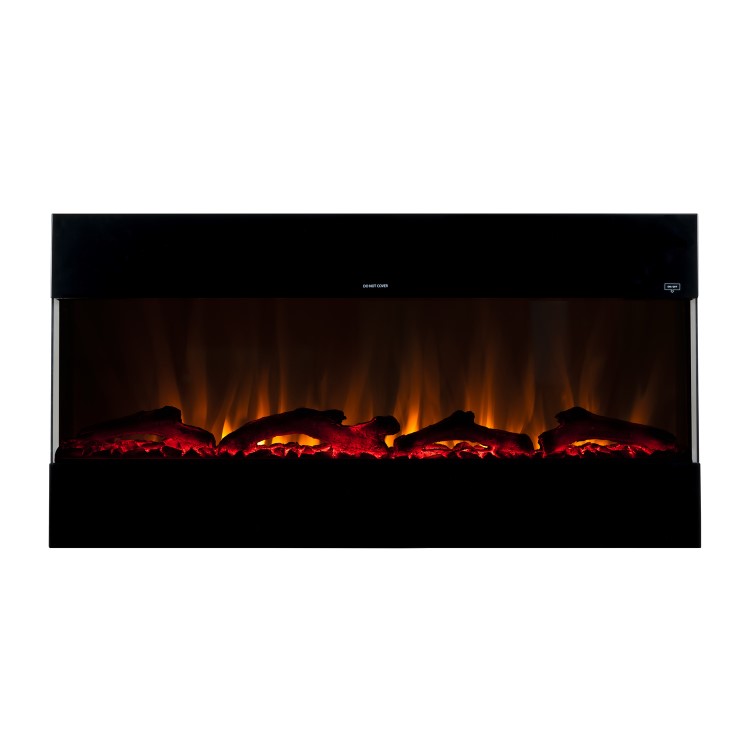 Black Wall Mounted Electric Fireplace with Open Front 42 Inch -  AmberGlo