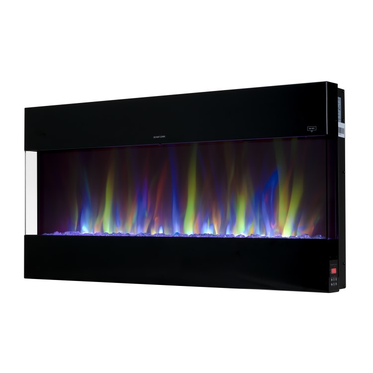 ALMOST PERFECT - 60 Inch Black Built In Electric Fire - Amberglo