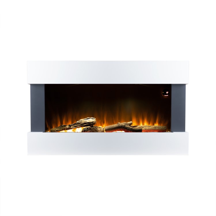 White 39inch Wall Mounted Electric Fireplace - AmberGlo