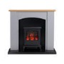 Grey and Wood Two Tone Freestanding Electric Fireplace Suite with Black Stove - Amberglo