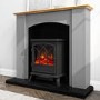 Grey and Wood Two Tone Freestanding Electric Fireplace Suite with Black Stove - Amberglo