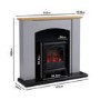 Grey and Wood Two Tone Freestanding Electric Fireplace Suite with Black Stove - Amberglo