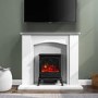 White Freestanding Electric Fireplace Suite with Black Stove - Amberglo