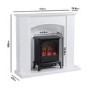 White Freestanding Electric Fireplace Suite with Black Stove - Amberglo