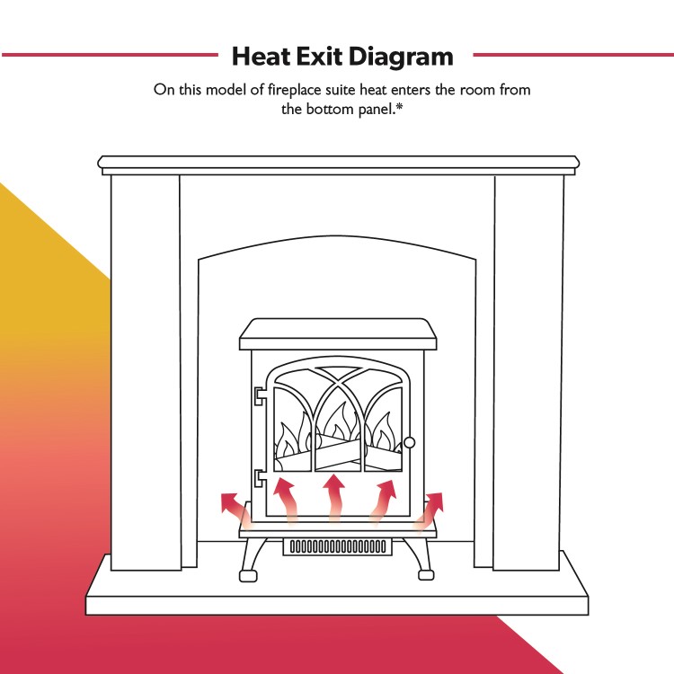 White Freestanding Electric Fireplace Suite with Black Stove - Amberglo