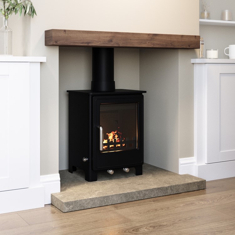 Black Cast Iron Multi Fuel Stove 5kW - AmberGlo