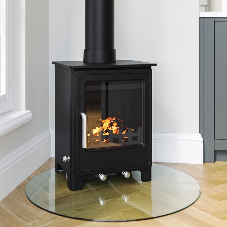 Black Cast Iron Multi Fuel Stove 5kW - AmberGlo