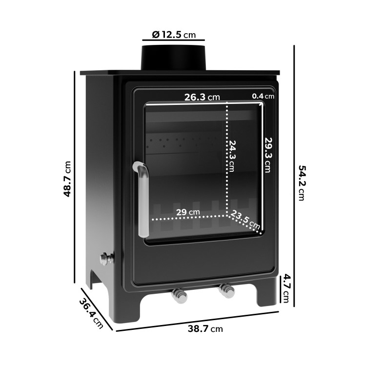 Black Cast Iron Multi Fuel Stove 5kW - AmberGlo