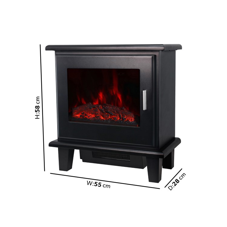 Black LED Electric Stove 2kW - AmberGlo