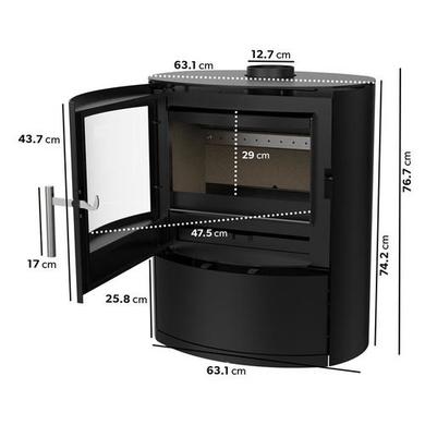 Black Cast Iron Multi Fuel Stove 6.9kW - AmberGlo