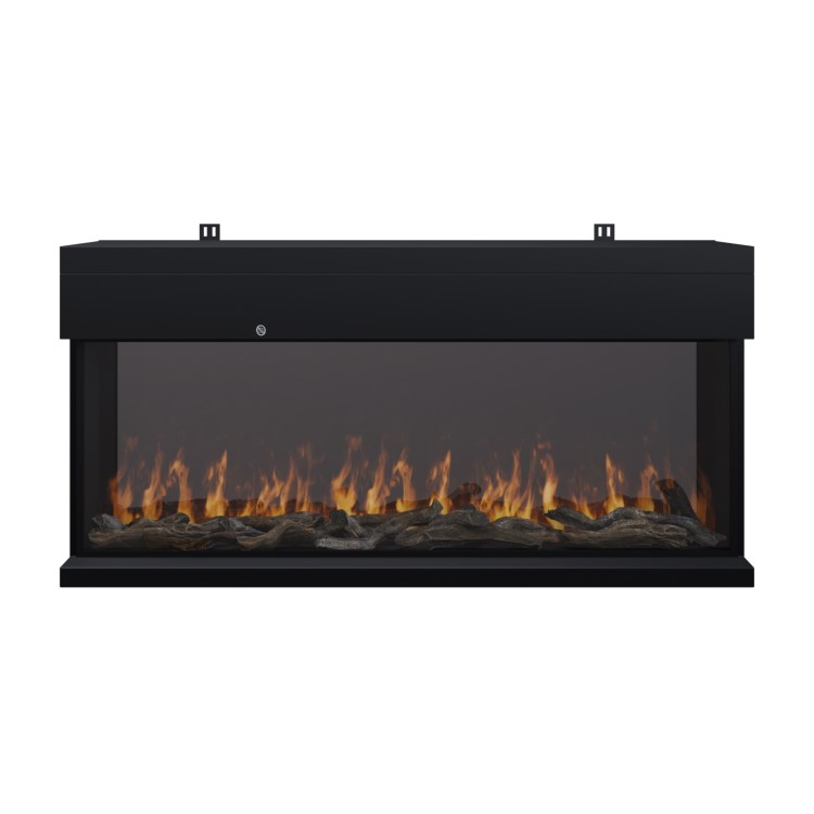 Black 40inch WiFi Enabled Inset Electric Media Wall Fireplace - AmberGlo