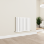 Eco Eleganza White Horizontal Flat Designer Aluminium Radiator 600x750mm Double Panel 3056 BTU