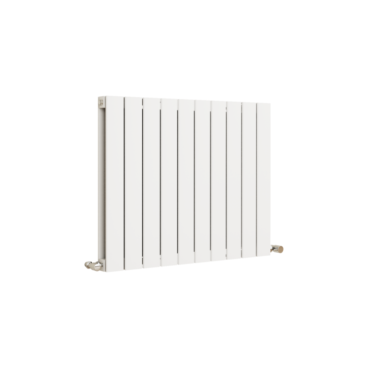 Eco Eleganza White Horizontal Flat Designer Aluminium Radiator 600x750mm Double Panel 3056 BTU