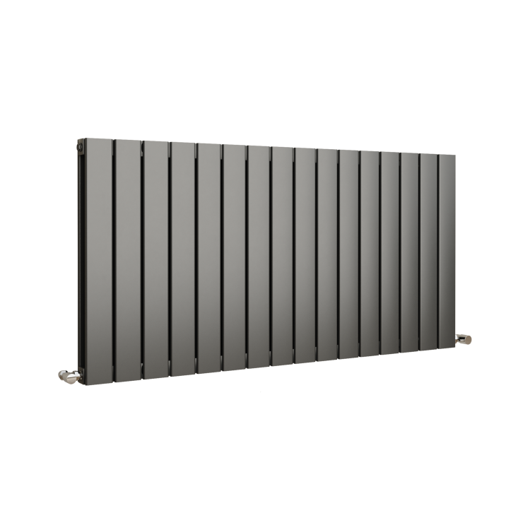 Eco Eleganza Anthracite Horizontal Flat Designer Aluminium Radiator 600x1200mm Double Panel 4890 BTU