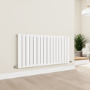 Eco Eleganza White Horizontal Flat Designer Aluminium Radiator 600x1200mm Double Panel 4890 BTU