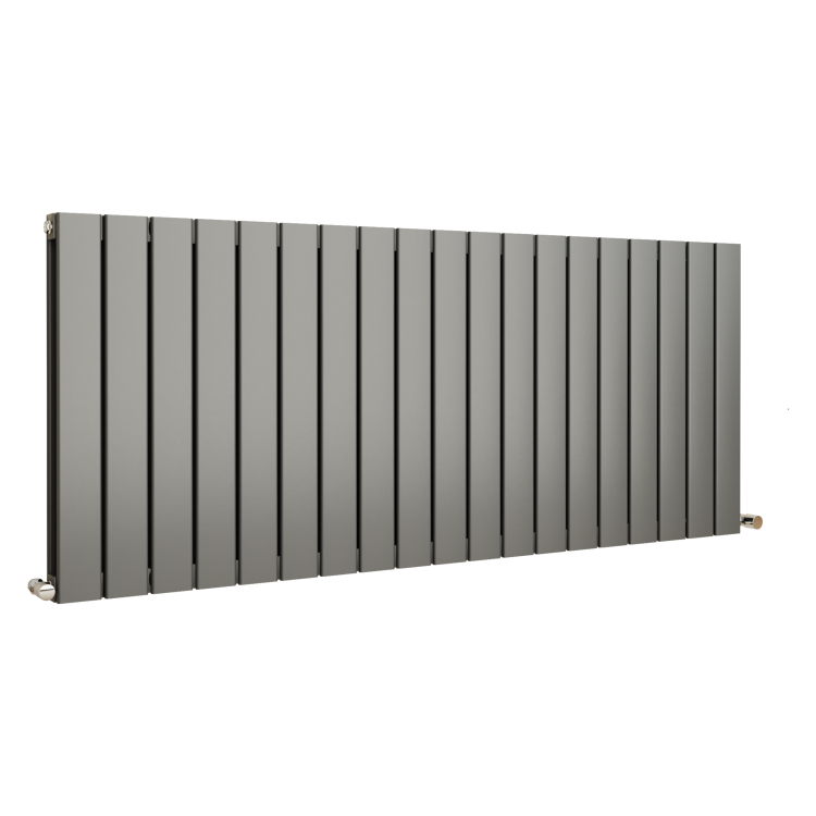 Eco Eleganza Anthracite Horizontal Flat Designer Aluminium Radiator 600x1425mm Double Panel 5807 BTU