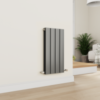 Eco Eleganza Anthracite Horizontal Flat Designer Aluminium Radiator 600x300mm Double Panel 1223 BTU