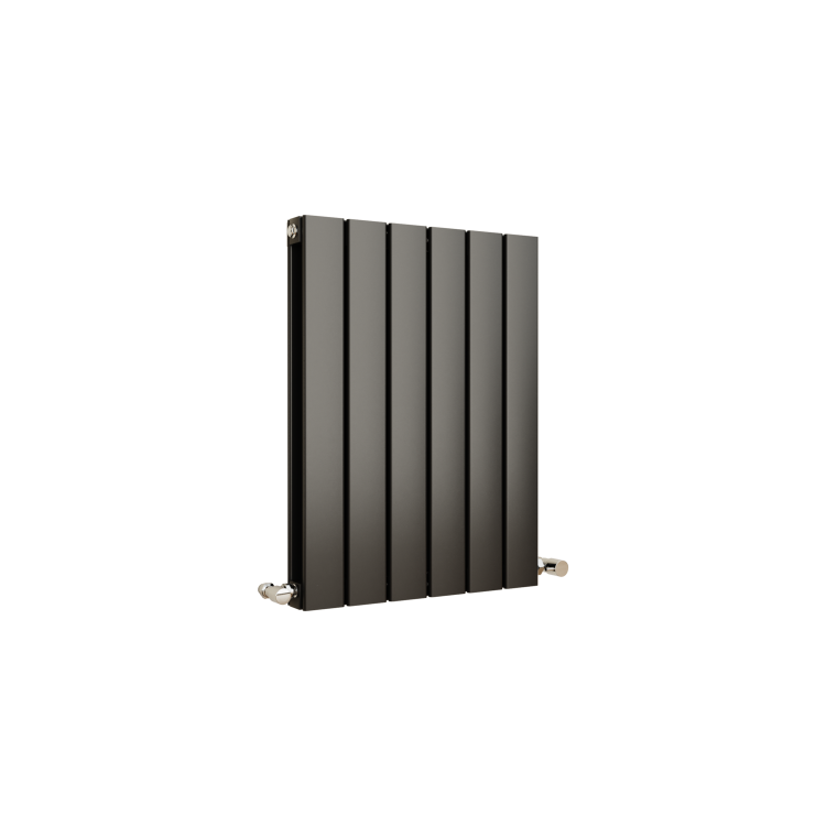 Eco Eleganza Midnight Black Horizontal Flat Designer Aluminium Radiator 600x450mm Double Panel 1834 BTU