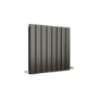 Eco Eleganza Midnight Black Horizontal Flat Designer Aluminium Radiator 600x600mm Double Panel 2445 BTU