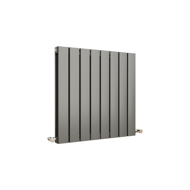 Eco Eleganza Anthracite Horizontal Flat Designer Aluminium Radiator 600x600mm Double Panel 2445 BTU