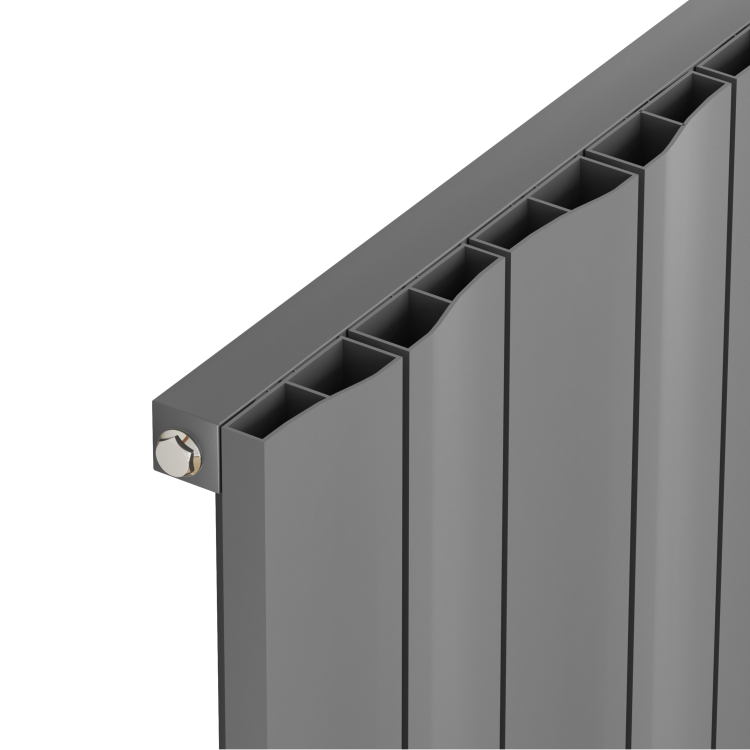 Eco Vivante Anthracite Horizontal Wave Designer Aluminium Radiator 600x945mm Single Panel 3055 BTU