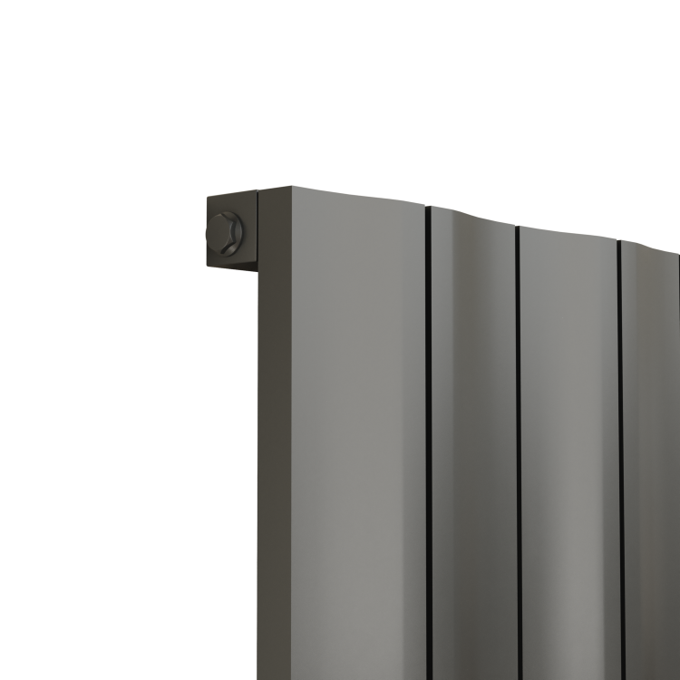 Eco Vivante Anthracite Horizontal Wave Designer Aluminium Radiator 600x945mm Single Panel 3055 BTU