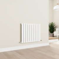 Eco Eleganza White Horizontal Flat Designer Aluminium Radiator 600x750mm Single Panel 2302 BTU