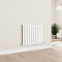 Eco Eleganza White Horizontal Flat Designer Aluminium Radiator 600x750mm Single Panel 2302 BTU