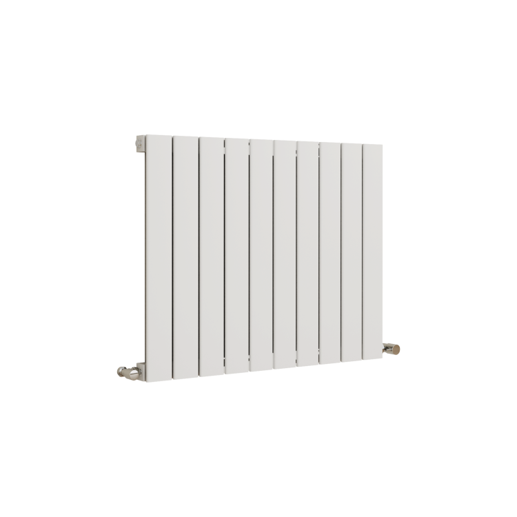 Eco Eleganza White Horizontal Flat Designer Aluminium Radiator 600x750mm Single Panel 2302 BTU