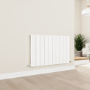 Eco Vivante White Horizontal Wave Designer Aluminium Radiator 600x945mm Single Panel 3055 BTU