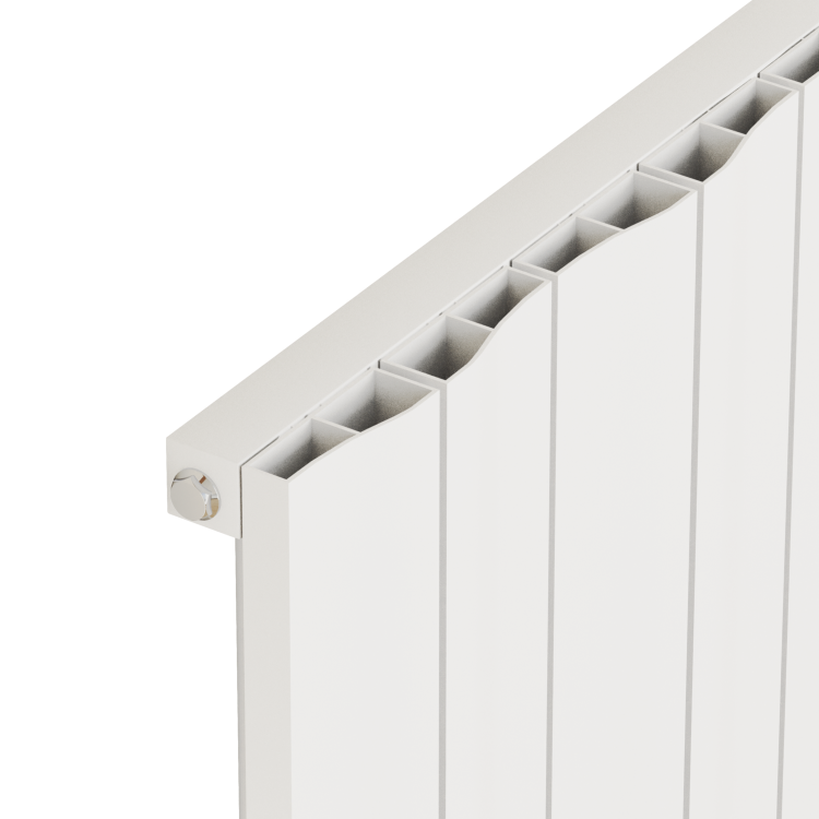 Eco Vivante White Horizontal Wave Designer Aluminium Radiator 600x945mm Single Panel 3055 BTU