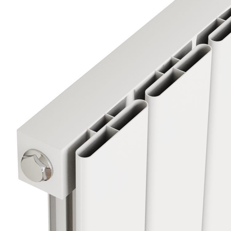 Eco Eleganza White Horizontal Flat Designer Aluminium Radiator 600x975mm Single Panel 2992 BTU