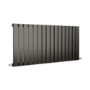 Eco Eleganza Midnight Black Horizontal Flat Designer Aluminium Radiator 600x1200mm Single Panel 3683 BTU