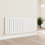 Eco Eleganza White Horizontal Flat Designer Aluminium Radiator 600x1425mm Single Panel 4373 BTU