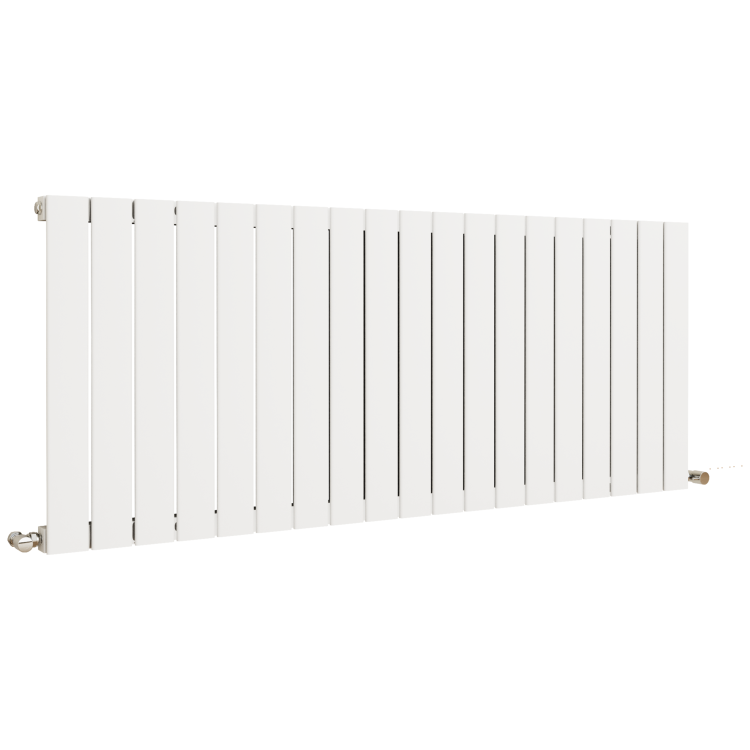 Eco Eleganza White Horizontal Flat Designer Aluminium Radiator 600x1425mm Single Panel 4373 BTU