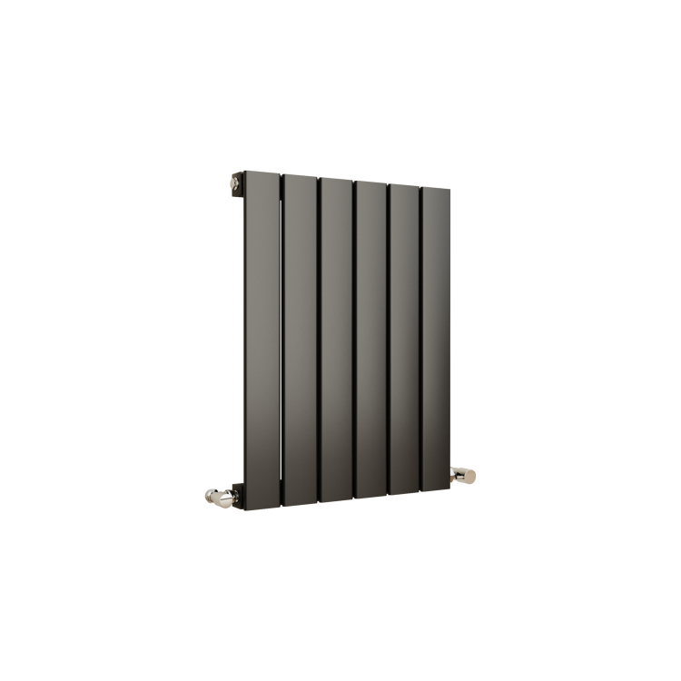 Eco Eleganza Midnight Black Horizontal Flat Designer Aluminium Radiator 600x450mm Single Panel 1381 BTU