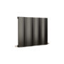 Eco Vivante Midnight Black Horizontal Wave Designer Aluminium Radiator 600x755mm Single Panel 2444 BTU