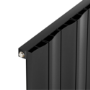 Eco Vivante Midnight Black Horizontal Wave Designer Aluminium Radiator 600x755mm Single Panel 2444 BTU