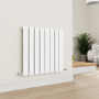 Eco Eleganza White Horizontal Flat Designer Aluminium Radiator 600x600mm Single Panel 1841 BTU