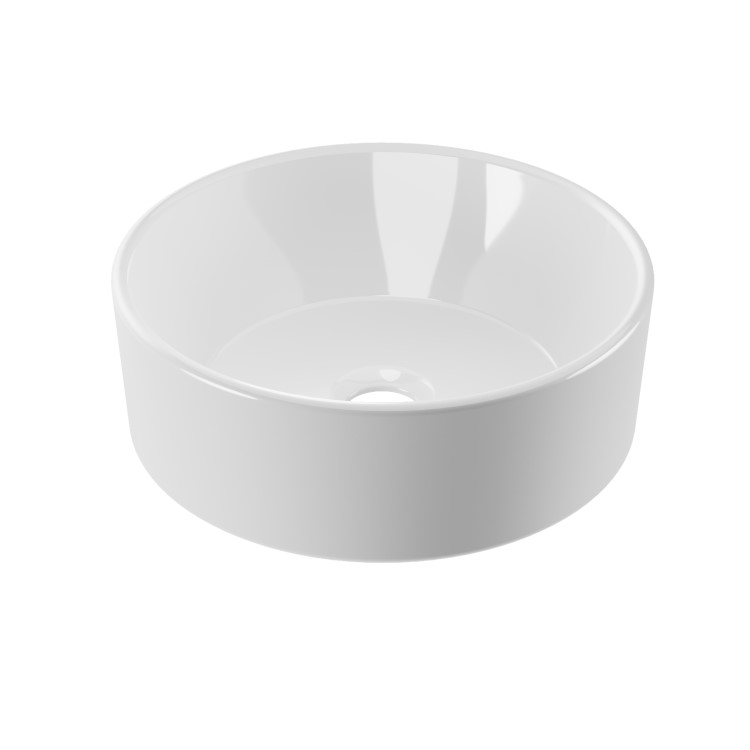 Matt White Round Countertop Basin 388mm - Alaska