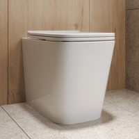 GRADE A1 - Back to Wall Rimless Toilet with Soft Close Seat - Albi